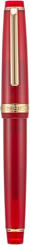 Miniatura 3 de Jinhao 82 - Pluma estilográfica acrílica, punta extra fina de iridio con convertidor de tinta, color rojo transparente, diseño clásico, bolígrafo de