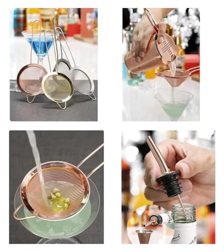 Set de coctelera y kit de bartender acero inoxidable negro miniatura 6
