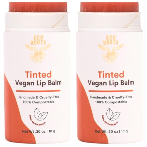 Tinted Lip Balm 2 Pack - Organic and Vegan Lip Moisturizer - Cruelty-Free, Eco-Friendly...