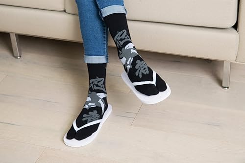 3 pairs V-Toe flip flop split-toe socks Ninja, Sushi, Black solid Men Womens Boys Girls Unisex - Thumbnail 3