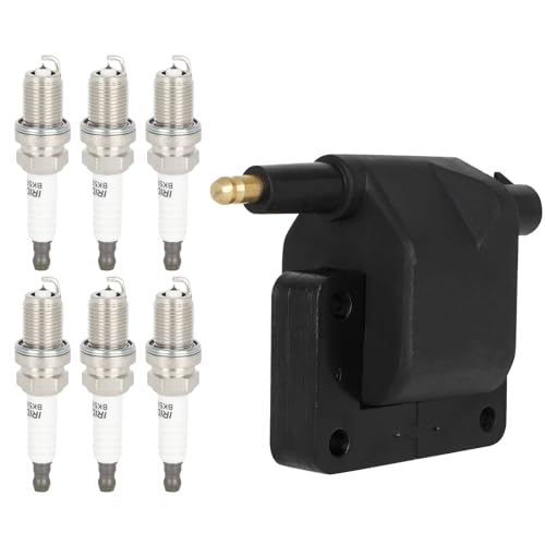 ECCPP 1 ignition coils 6 iridium Spark Plugs,UF97,for Jeep