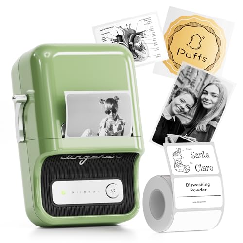 NIIMBOT B21 Label Maker, 2 Inch Bluetooth Sticker Printer with Tape, Green