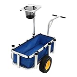 Carro de pesca neumático, carro de aluminio de gran capacidad con soportes para caña, fácil montaje para actividades al aire libre, picnics y viajes a la playa