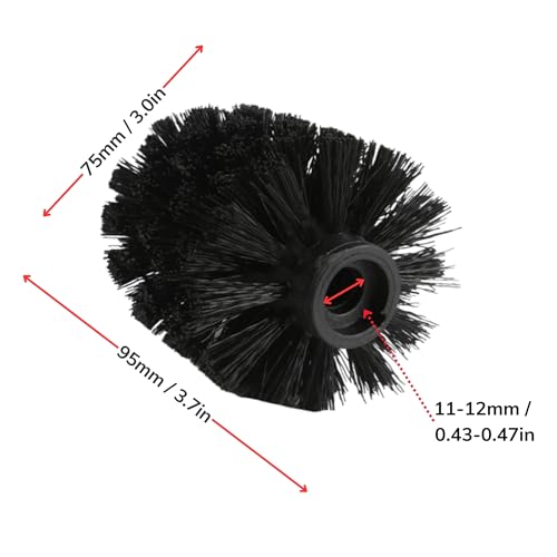 Image of 3PCS Toilet Brush Head Replacement Refills, Easy Screw-On Design, Sturdy Simple Compact Replaceable Stiff Bristles, Make Deep Cleaning, Good Grip for Bowl Plunger in Guest Office Master Bathroom-Black