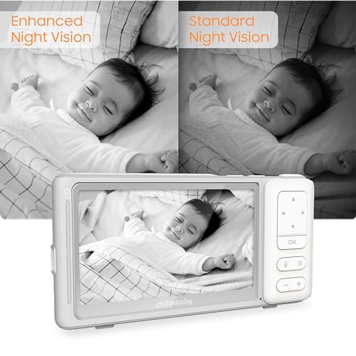 Image of CHILLAX Giraffe Pro Portable Baby Monitor-Video Baby Monitor for Travel with Battery Base Stand,HD 1080p Camera and 5 inchScreen, Privacy Protection WiFi ON-Off Switch, Gooseneck Design, Night Vision