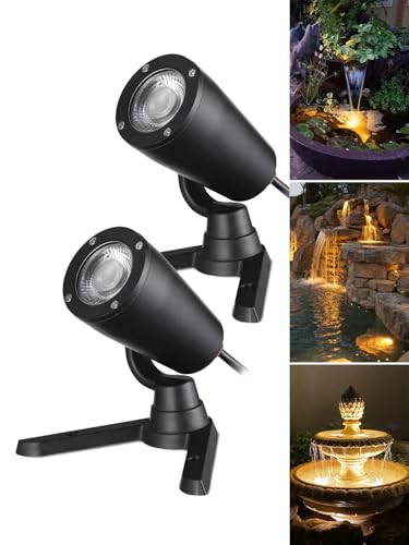 Image of LEONLITE 2-Pack 5CCT Low Voltage Underwater Pond Light, 12-24V AC /DC
