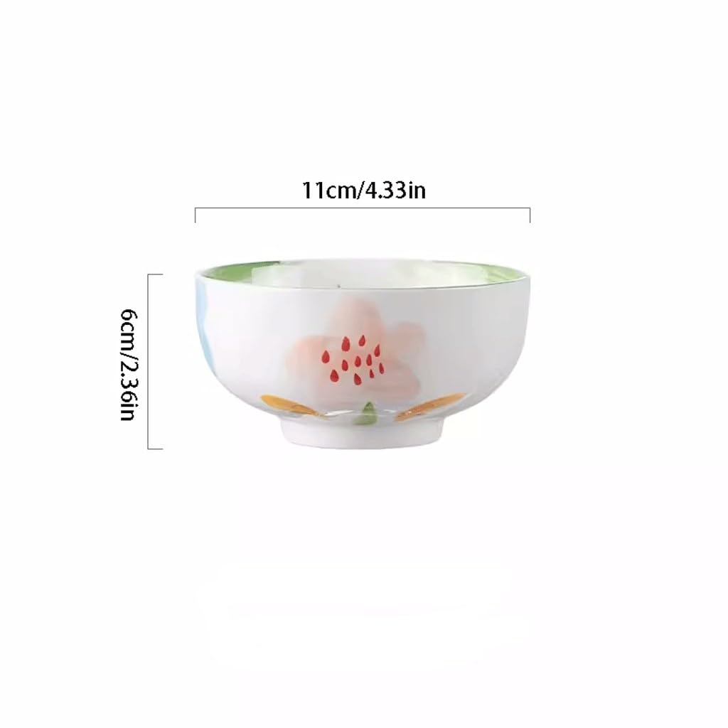 Tazones de Ramen Tazones de frutas Tazón de arroz doméstico de cerámica de 4 pulgadas, cuenco de comer, cuenco de sopa, tazón pequeño, apto para microondas y lavavajillas Ensaladera Platos planos