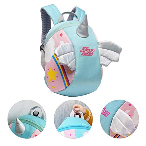 KESYOO Mochila de unicórnio para crianças e crianças, Azul, 18X12X25CM