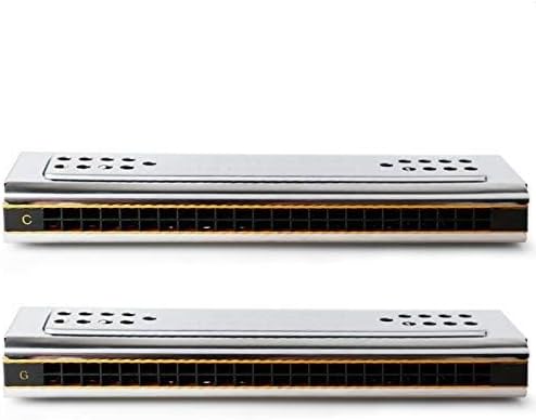 Miniatura 2 de Cisne 2 en 1 Trémolo de doble cara órgano boca órgano de boca clave de C&G 24 agujeros dobles instrumento de viento con caja acolchada paño de