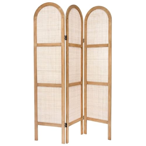 Hogar y Mas BIOMBO Separador Decorativo Madera RATÁN 170X120CM