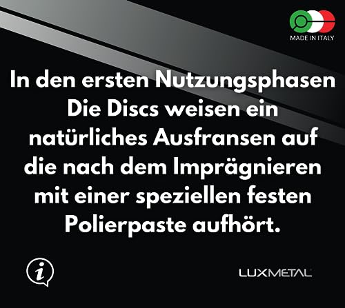 Lux Metal - 3 Polierscheiben 200 mm (A-B-C) Baumwolle Sisal für schleifbock doppelschleifer bohrmaschine akkuschrauber winkelschleifer Polierscheibe Zum Polieren Metall Aluminium Edelstahl Polierpaste
