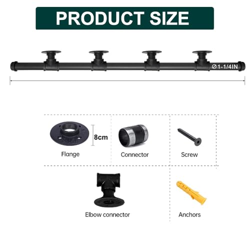 Magtctyae 4m Handlauf Schwarz für Treppen Geländer Innen Aussen, Schmiedeeisen, Pulverbeschichtet, Black