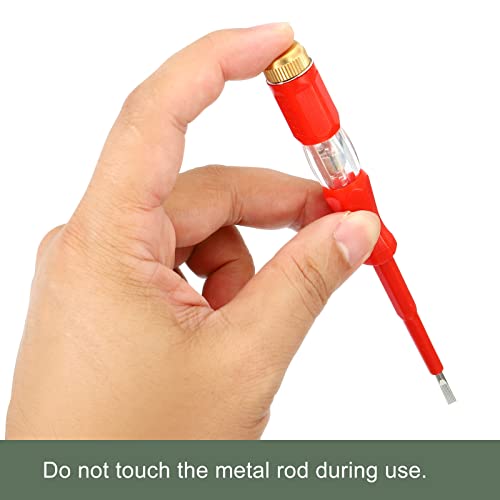 Image of YOKIVE 2 Pcs Voltage Circuit Tester, 3mm Slotted Screwdriver, Great for Office, Art, Home, Daily Use (AC 100-500V, Red)