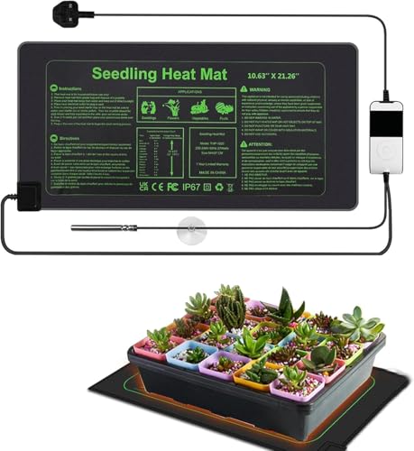 Seedling Heat Mat with Thermostat Durable Waterproof Heat Mat for Plants with Digital Thermostat for Indoor Seed Starting and Plant Germination