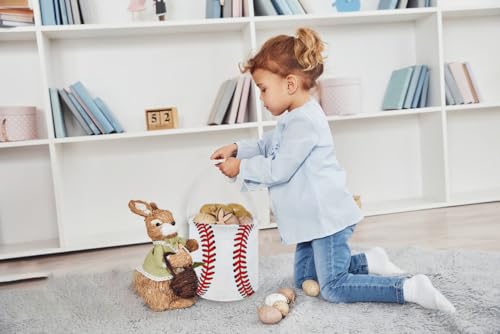 Image of ESSME Kids Basket for Baseball Decor, Boys Baskets, Easter Gifts for Girls and Boys, Easter Basket Empty (Baseball)