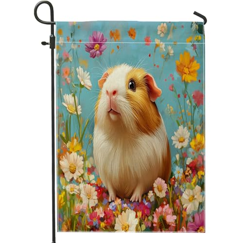 Spring Funny Guinea Pig Garden Flag