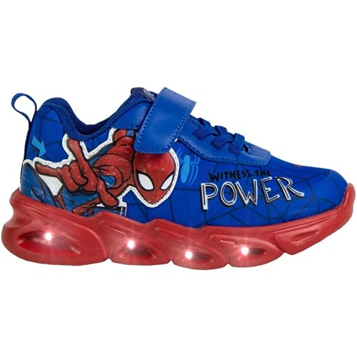 Semelle Sportive légère EVA lumières Spiderman pour garçons et Filles Chaussures pour Enfants Officielles, Confortables, résistantes - Lumières Sportives Spiderman pour Usage Quotidien, activités
