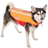 COLEMAN ペット用浮輪犬用ベスト、ラージ(最大38.6 kg)L 41.9 cm W x 71.1-81.3 cm W - ブレイズオレンジ&レッド