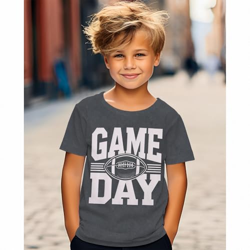 Boys Game Day Shirts Kids Football Sunday Tshirt Football Season Tee Team Sports Fans Lover Short Sleeve Tops 6-11Y4