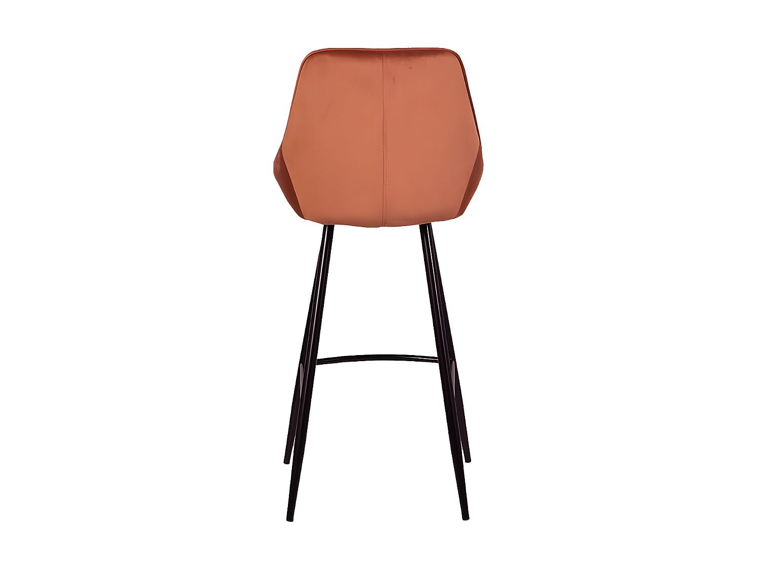Vente-unique - Lot de 2 tabourets de Bar - Velours - Terracotta - MASURIE