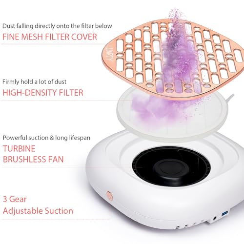 Máquina colectora de polvo para uñas 130W cepillo sin escobillas miniatura 5