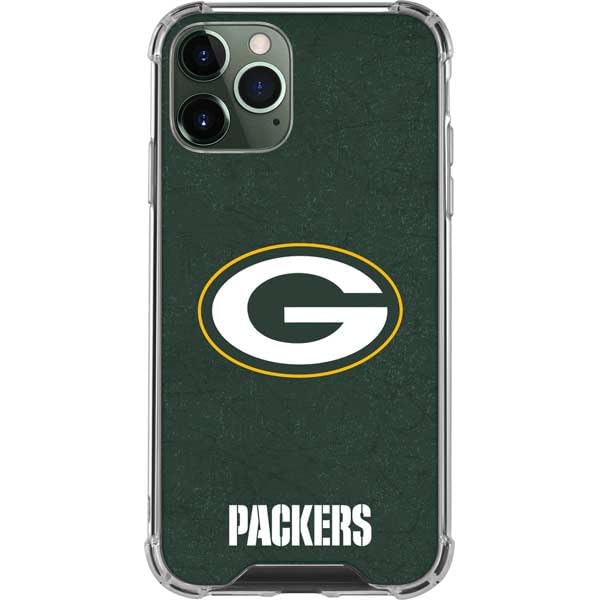 Skinit Clear Phone Case Compatible with iPhone 12 Pro Max - Officially Licensed NFL Green Bay Packers Distressed Design