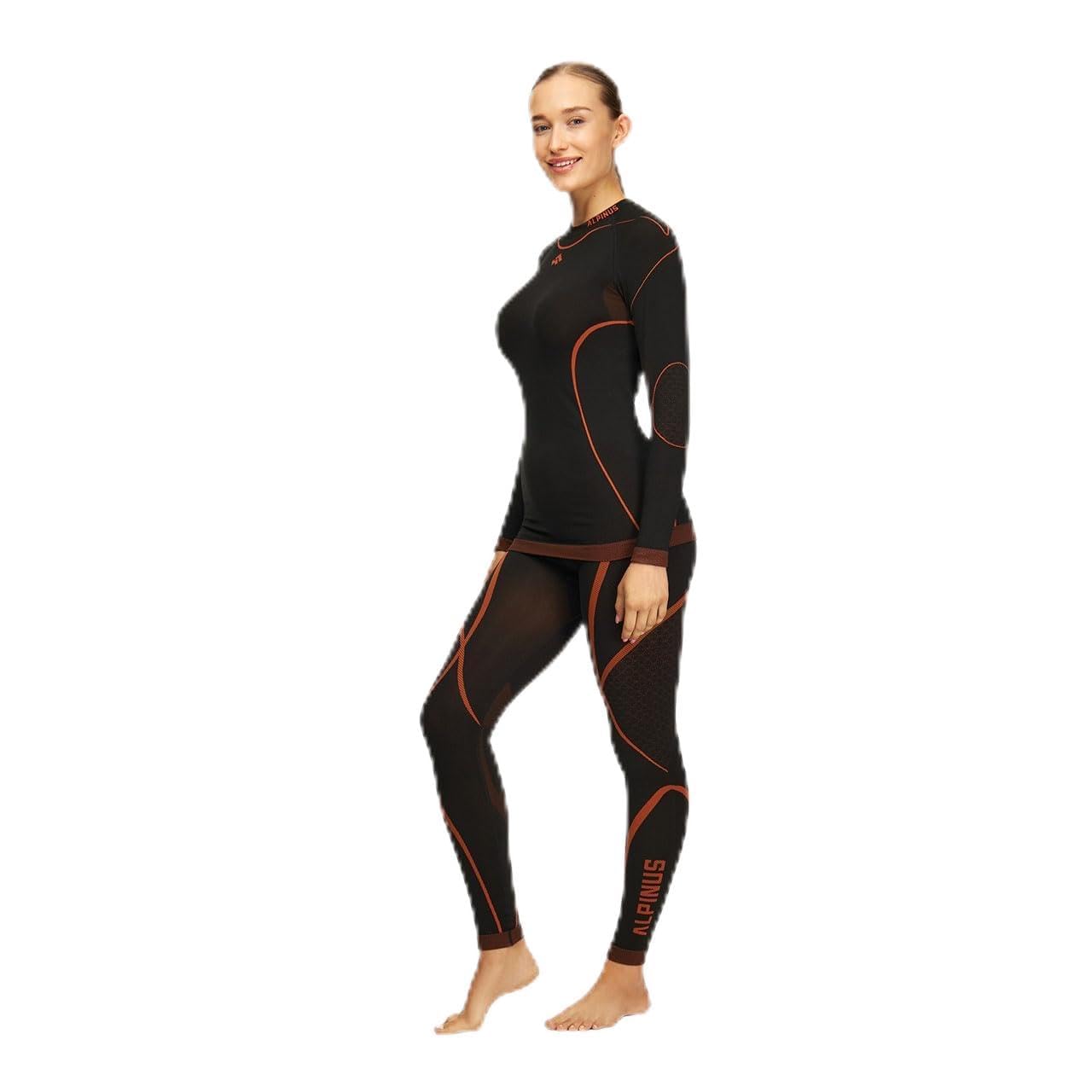 Alpinus - Thermounterwäsche Damen Set Lillehammer, Funktionsunterwäsche Schnelltrocknend, Thermo Unterwäsche mit Belüftungszonen, Thermowäsche, Funktionswäsche, Thermal Underwear
