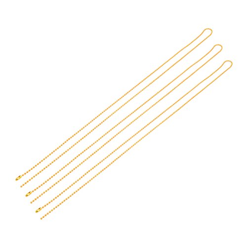 Aexit 3pcs 2.4mm Lighting fixtures and controls Dia Metal Plated Iron Beaded Connector Ball Key Chain 36inch Length