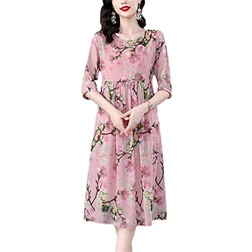 Robe midi ample en soie rose idéale pour vos cocktails d'été