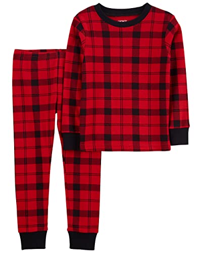 Carter's Girls' Christmas 2-Piece Snug Fit Cotton PJs (2T, Plaid)