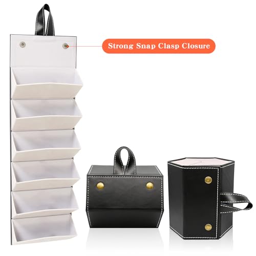 Image of SMARTTOP Sunglass Eyeglass Organizer Collector 5 slot 6 Slot PU Eyeglasses Storage Case Box Multiple Hanging Eyewear Display