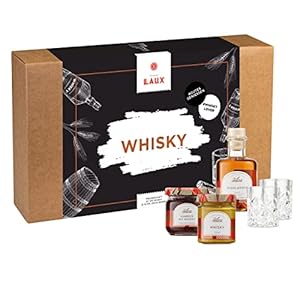 LAUX Whiskey Geschenkset mit Scotch Malt Whiskey, Gläser & Fruchtaufstrich – Mit Hochwertiger Geschenkbox