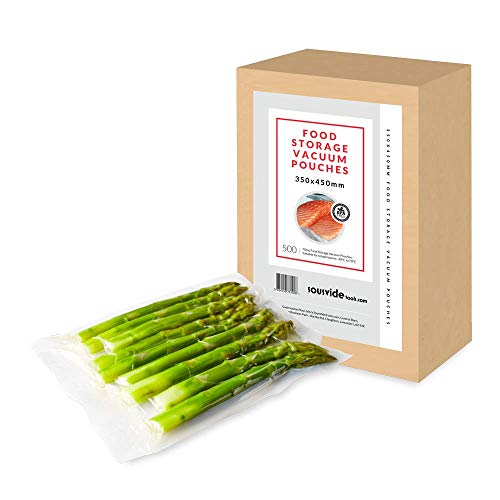 SousVideTools Bolsas de almacenamiento de alimentos al vacío, Polietileno, compuesto PA, 350 x 450 mm