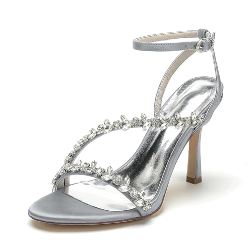 Chaussures de Mariage à Talons Aiguilles Brillantes pour Robe de Bal d'Été