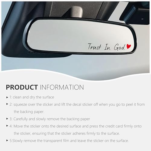 Image of 4pcs Black Trust in God Rearview Mirror Sticker Waterproof Car Decals | Trust in God Rear View Mirror Accessories Auto Stickers And Decals Suitable for Most Cars, Trucks, Motorcycles, SUVs, Cups