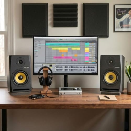 Image of Audio Array 5-Inch 2 Way Near Field Studio Monitor Speakers Pair | 140W RMS Class AB Amplification | Kevlar Woofer, Silk Dome Tweeter | XLR /TRS Inputs | 56Hz-22kHz Frequency Response | M5