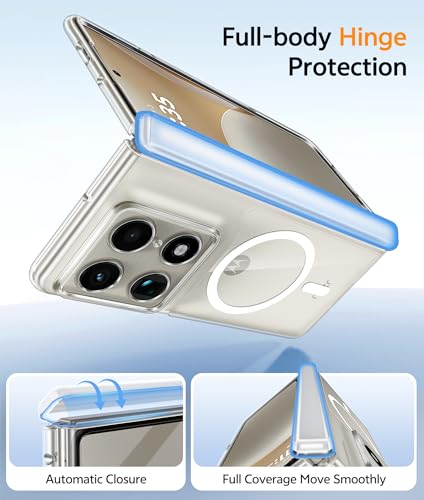 Image of FNTCASE for Motorola Razr Fold Case: [Hinge Protection] Anti Yellowing Transparent Clear Phone Cover [Fit for Magsafe] Military Grade Shockproof Protective Cases