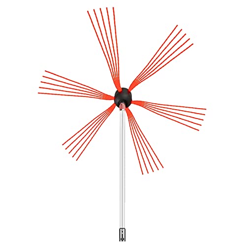 VEVOR Chimney Sweep Kit 26FT Length, Chimney Cleaning Tool Kits with 8 Nylon Flexible Rods, Chimney Brush Kit Driven by Drill for Sweeping Fireplace