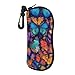4TH N Travel Sunglasses Organizer Case with Soft Lining Colorful Butterflies Butterfly Art for Women and Men Hiking, Cycling, Running, Walking, Going Out