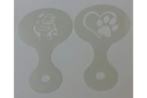 Bulldog Coffee and Paw Heart Stencil