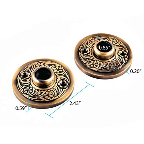 Renovators Supply Manufacturing Door Knob Rosette Pair 2.5 In. Antique Brass Decorative Door Knob Rosette #TOP2