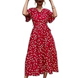 kleid rot schwarze punkte Breite Anwendbarkeit: Sommer-Maxikleider eignen sich für den Alltag wie Party, Club, Arbeit, Einkaufen, Schule, Date, Strand, Indoor- und Outdoor-Aktivitäten