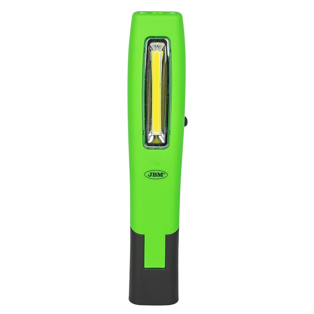 JBM Lampada LED Portatile con Base Magnetica Articolata, 1000LM, COB 10W, Doppio Gancio, Batteria Litio 4000mA, Verde