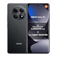 XIAOMI Redmi Note 15, Smartphone 6+128GB, Batteria da 6000 mAh, Resistenza all&rsquo;acqua, Fotocamera super nitida da 108 MP, Display FHD+ da 6,77", Nero, Garanzia 2 anni, Caricatore non incluso