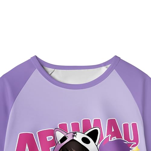 Aepotumn Aphmau Merch Girls Pyjamas Long Pjs 2 Piece Long Sleeve Top Pants Sleepwear Loungewear Suit for Girls