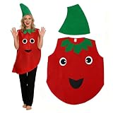 JynxtoyZeal Divertido Traje De Cosplay, Disfraz de Verduras de tomate para adultos, Disfraz de Verduras Divertida de Carnaval para Pascua, fiestas temáticas, juegos de rol