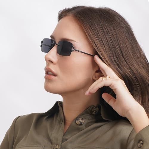Image of Ted Smith Mens Womens Polycarbonate Uv Protection Metal Rectangular Sunglasses