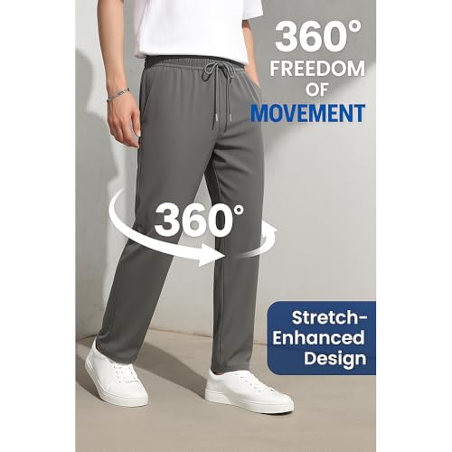 Aerostrides Pull-On Waffle Stretch Casual Pants for Men – Lacyaura Ultra-Stretch Breathable Loose-Fit Waffle Pant3