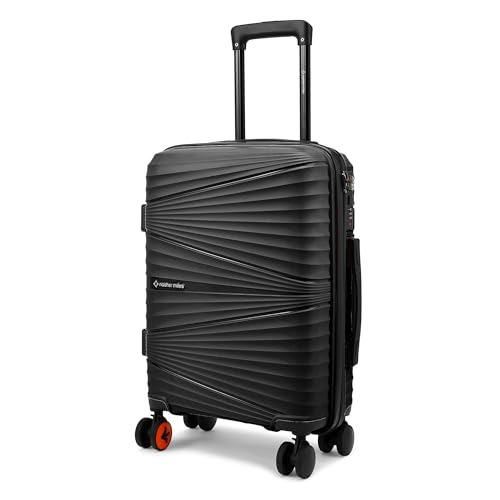 Nasher Miles Mumbai Hard-Sided Polypropylene 8 Wheels Double Spinner Cabin Luggage Black 20 inch |55cm Trolley Bag, Small