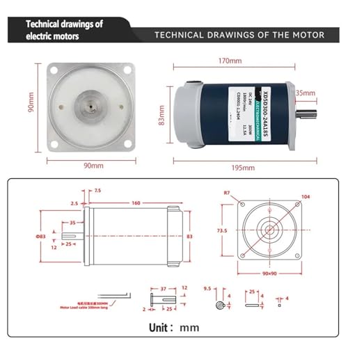 Moteur à courant continu 12V pour motorisation de portail et bricolage
